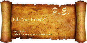 Pápa Ernő névjegykártya
